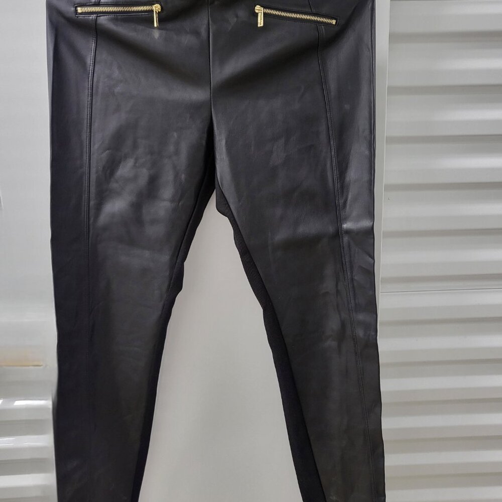Karl Lagerfield Faux Leather Pants - Picture 2 of 4
